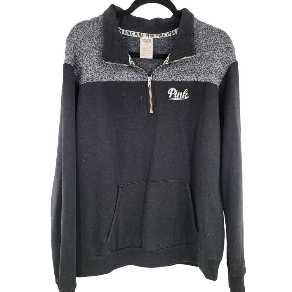 VS PINK Quarter Zip Pullover Sweater Size L